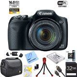 Canon Powershot SX530 HS 16MP Wi-Fi Super-Zoom Digital Camera w/ 50x Optical Zoom Ultimate Bundle Includes Deluxe Camera Bag, 32GB Memory Card, Extra Battery, Tripod, Card Reader, HDMI Cable and More