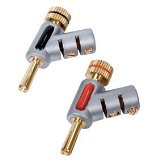 Premium Hi-Fi Audiophile Angled Banana Plug Speaker Wire Connectors (1 Pair)