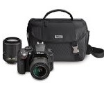 Nikon D3300 DX-format DSLR Kit w/ 18-55mm DX VR II & 55-200mm DX VR II Zoom Lenses and Case (Black)