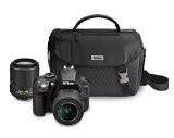 Nikon D3300 DX-format DSLR Kit w/ 18-55mm DX VR II & 55-200mm DX VR II Zoom Lenses and Case (Black)