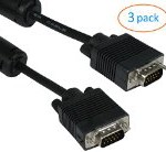 6ft Shielded VGA Male to Male Cable – 3 pack