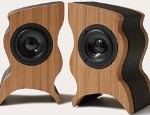 Serene Audio Talisman Powered Desktop Speakers, Bamboo and Leather