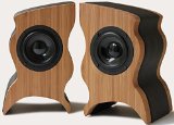 Serene Audio Talisman Powered Desktop Speakers, Bamboo and Leather