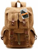 Leaper Large Canvas DSLR SLR Camera Backpack Rucksack Bag for Sony Canon Nikon Olympus (Khaki)